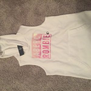 white sleeveless hoodie
